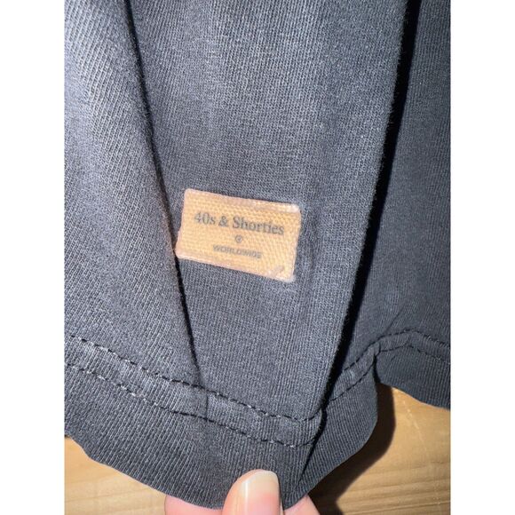 Men's Faded Black "40s & Shorties" Rainbow Graphic Tee/T-Shirt - Picture 4 of 5